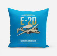 Thumbnail for E-2D Advanced Hawkeye design on turquoise pillow