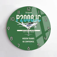 Thumbnail for Tecnam P2008JC NG design on green no frame wall clock