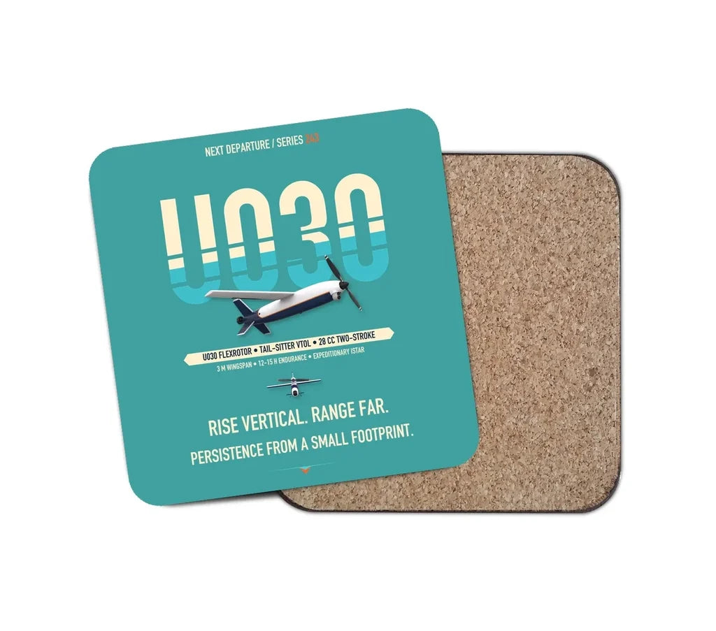 Airbus U030 Flexrotor design on turquoise 1 piece coaster