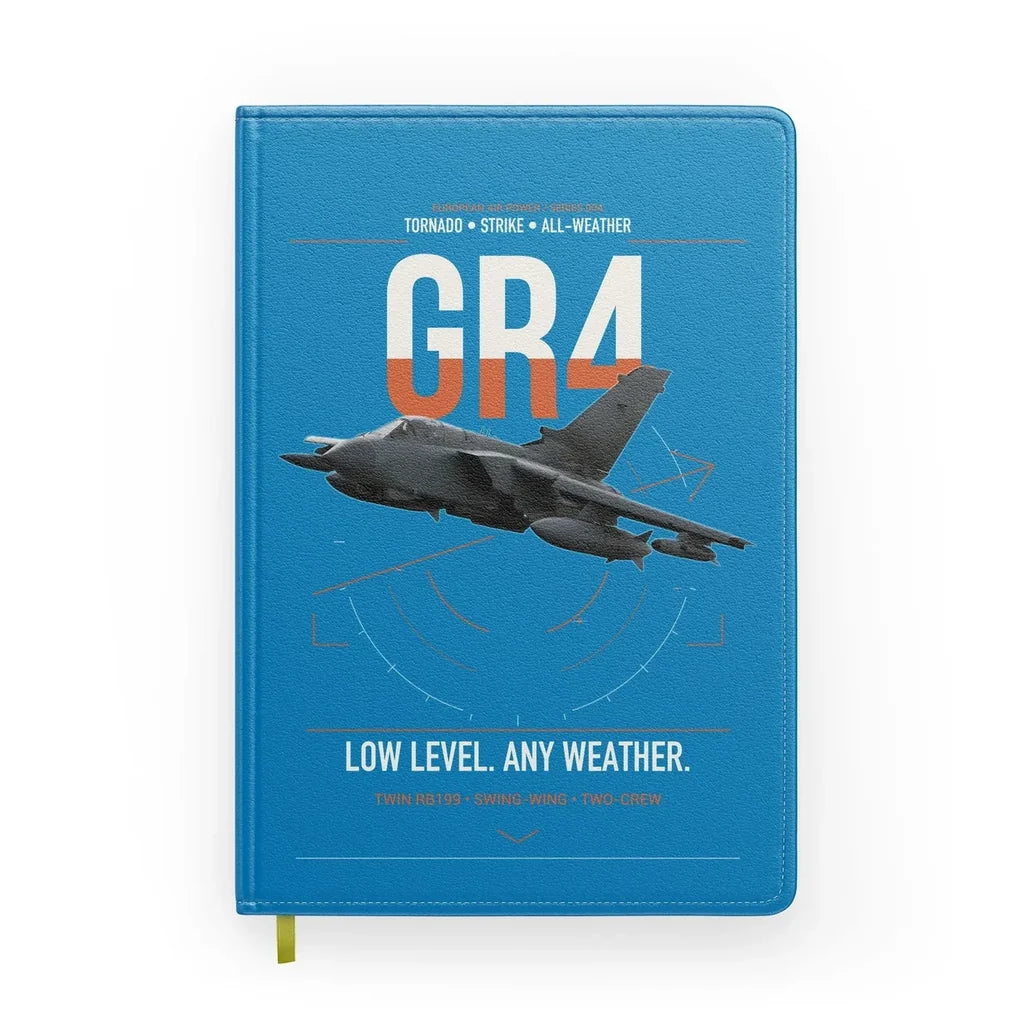 Panavia Tornado GR4 design on turquoise notebook