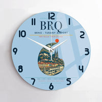 Thumbnail for Brno - Turany Airport BRQ Wall-Clock No-Frame - Light Blue