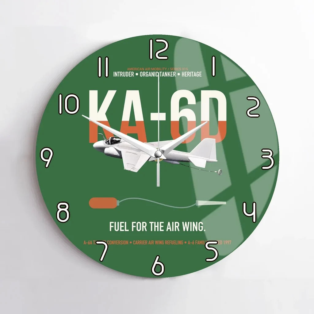 KA-6D Intruder design on green no frame wall clock