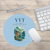 Thumbnail for St. John's International Airport (YYT) design on light blue round mouse pad