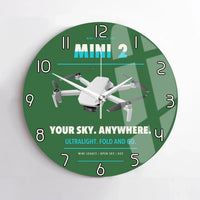 Thumbnail for DJI Mini 2 design on green no frame wall clock