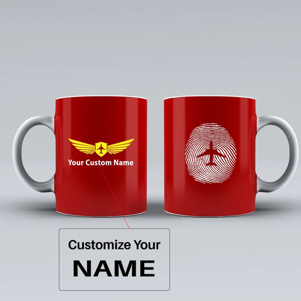 Customisable Aviation Finger Print Mug - view 9