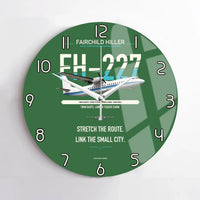 Thumbnail for Fairchild Hiller FH-227B design on green no frame wall clock
