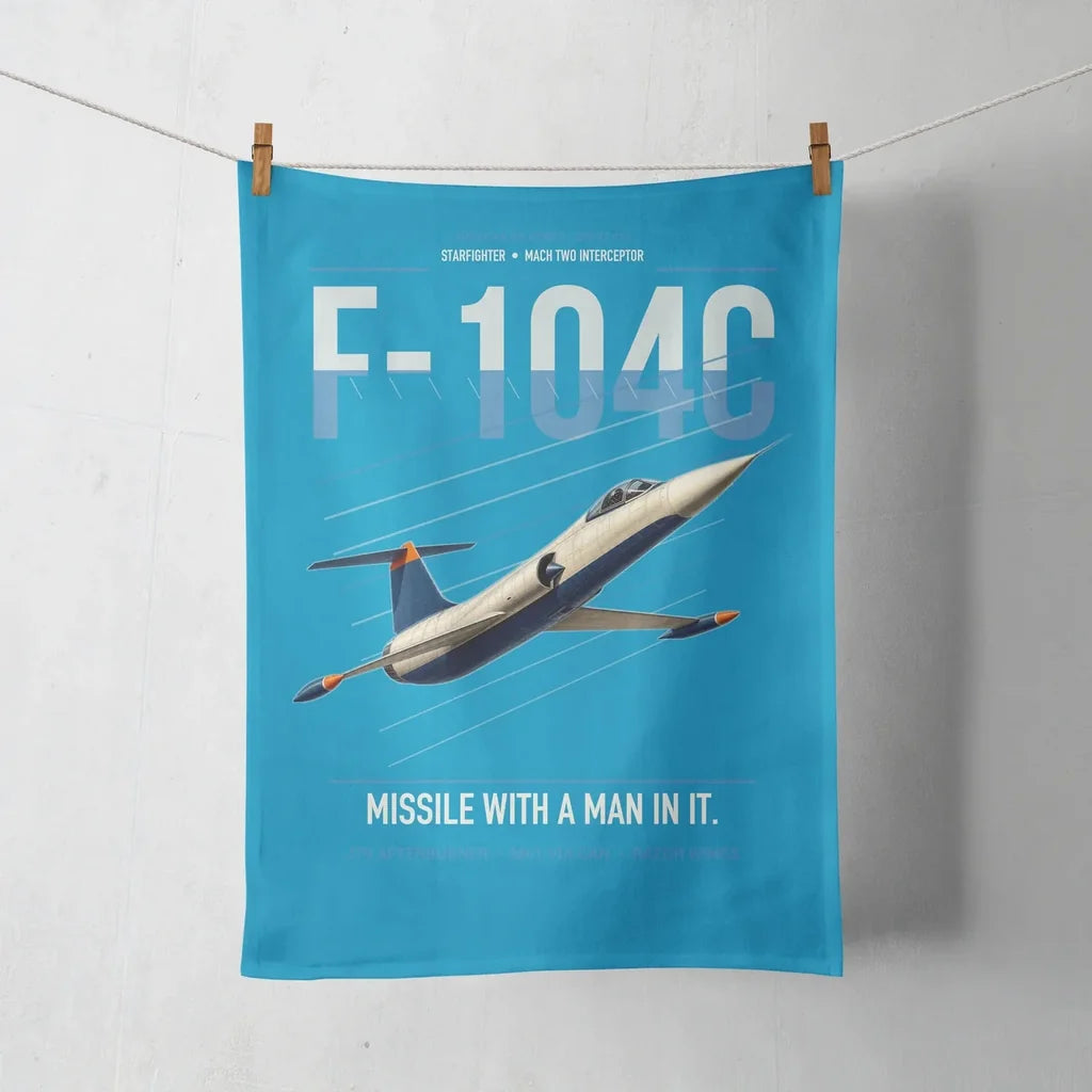 F-104C Starfighter design on turquoise towel