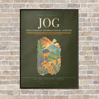 Thumbnail for Yogyakarta International Airport JOG vertical canvas print - framed - green army background