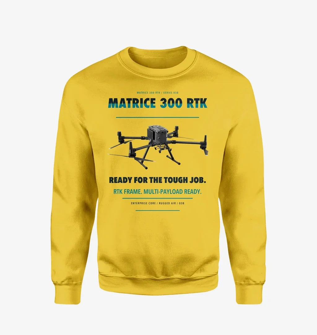 DJI Matrice 300 RTK design on yellow sweatshirt