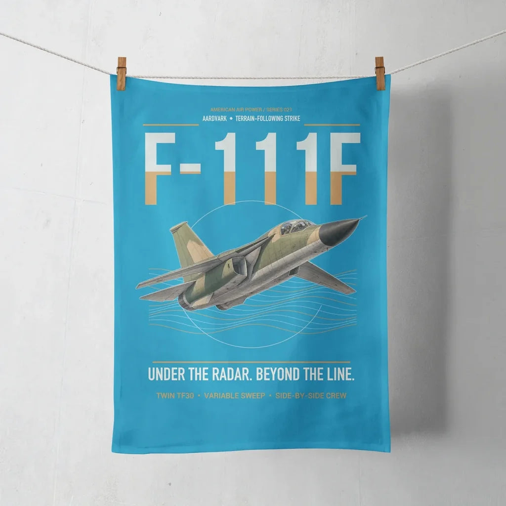 F-111F Aardvark design on turquoise towel