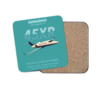 Thumbnail for Bombardier Learjet 45XR design on turquoise 1 piece coaster