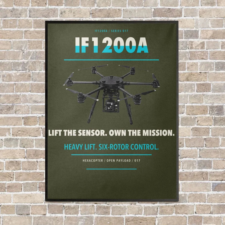 Inspired Flight IF1200A vertical canvas print - framed - green army background