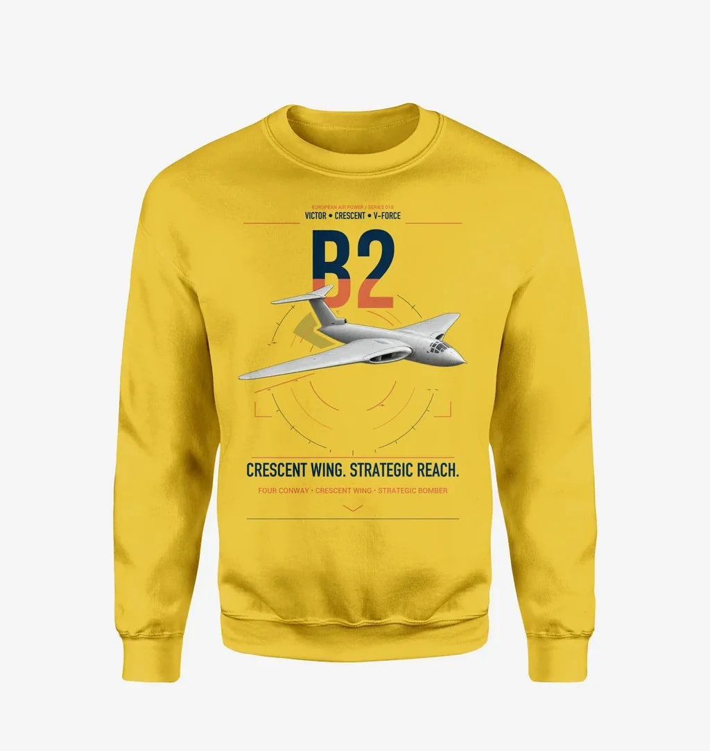 Handley Page Victor B2 design on yellow sweatshirt