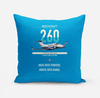 Thumbnail for Beechcraft King Air 260 design on turquoise pillow