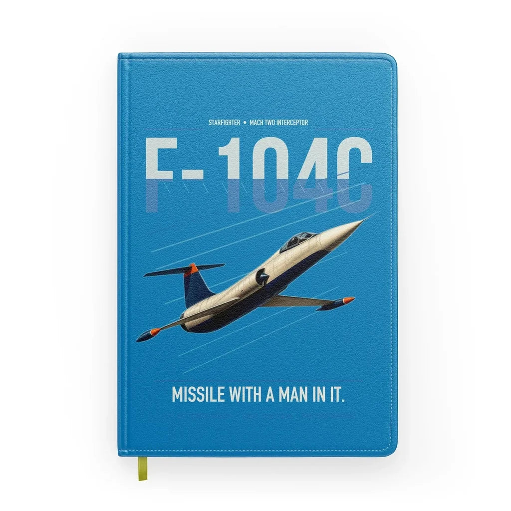 F-104C Starfighter design on turquoise notebook