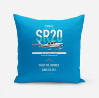 Thumbnail for Cirrus SR20 design on turquoise pillow
