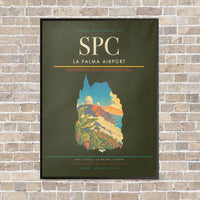 Thumbnail for La Palma Airport SPC vertical canvas print - framed - green army background