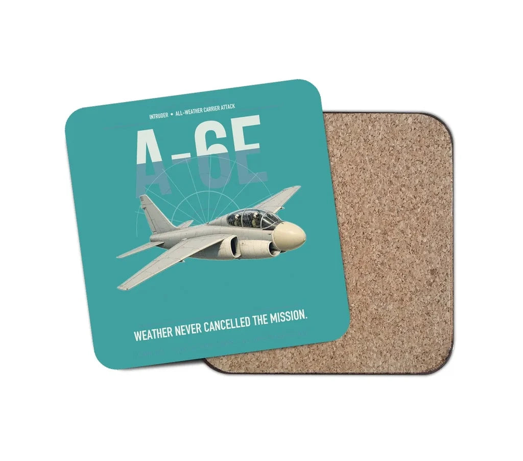 A-6E Intruder design on turquoise 1 piece coaster