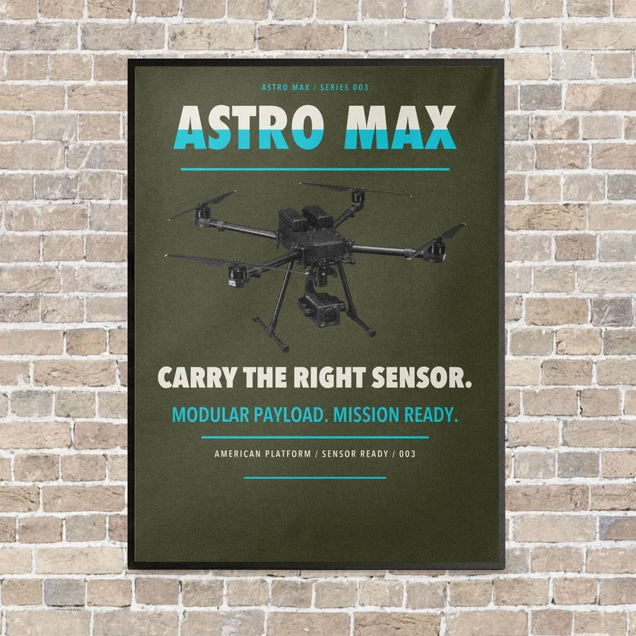 Freefly Astro Max vertical canvas print - framed - green army background