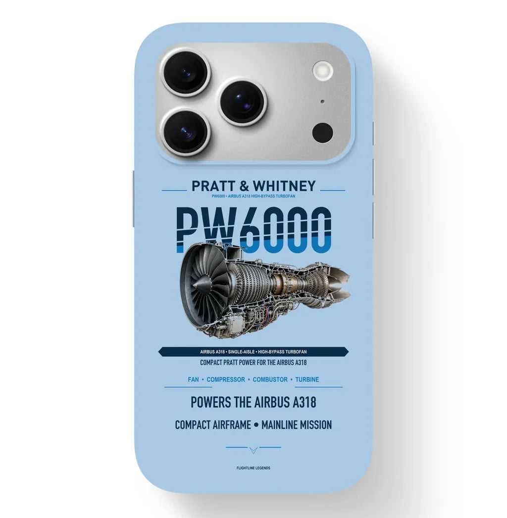 PW6000 Case design on light blue iphone case