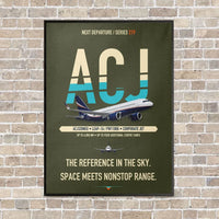 Thumbnail for Airbus ACJ320neo vertical canvas print - framed - green army background