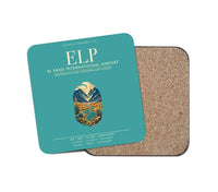Thumbnail for El Paso International Airport (ELP) design on turquoise 1 piece coaster