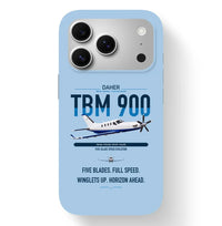 Thumbnail for Daher TBM 900 design on light blue magsafe iphone case, for iPhone 17 Pro