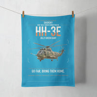 Thumbnail for Sikorsky HH-3E Jolly Green Giant design on turquoise towel