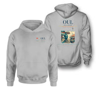 Thumbnail for Oulu Airport (OUL) design on light gray double-side hoodie