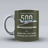 Thumbnail for Cessna Citation 500 - Citation I design on green army ceramic mug, double-side print