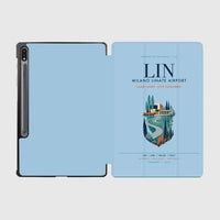 Thumbnail for Milano Linate Airport (LIN) design on light blue samsung tablet tablet case