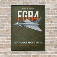 Thumbnail for Eurofighter Typhoon FGR4 vertical canvas print - framed - green army background