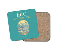 Thumbnail for Elko Regional Airport (EKO) design on turquoise 1 piece coaster