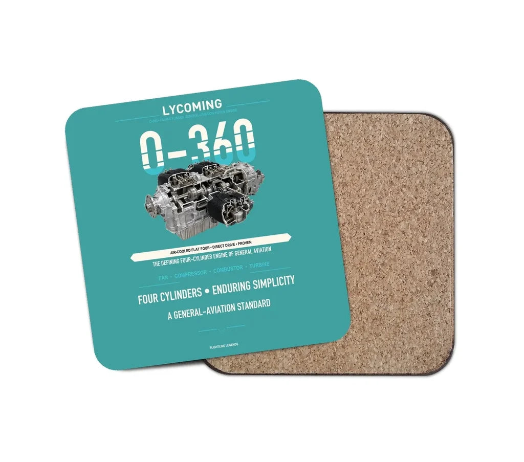 O-360 design on turquoise 1 piece coaster