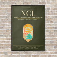 Thumbnail for Newcastle International Airport NCL vertical canvas print - framed - green army background