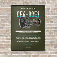 Thumbnail for CF6-80E1 vertical canvas print - framed - green army background