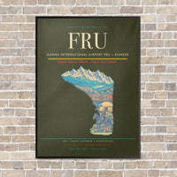 Thumbnail for Manas International Airport FRU — Bishkek vertical canvas print - framed - green army background