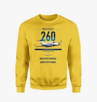 Thumbnail for Beechcraft King Air 260 design on yellow sweatshirt