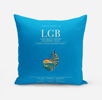 Thumbnail for Long Beach Airport (Daugherty Field) (LGB) design on turquoise pillow