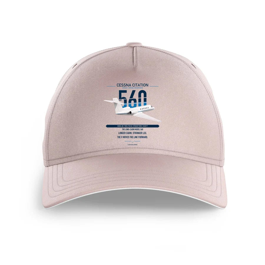 Cessna Citation 560 - Citation V design on pink printed hat