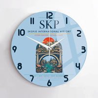 Thumbnail for Skopje International Airport SKP Wall-Clock No-Frame - Light Blue