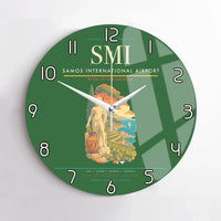 Thumbnail for Samos International Airport (SMI) design on green no frame wall clock