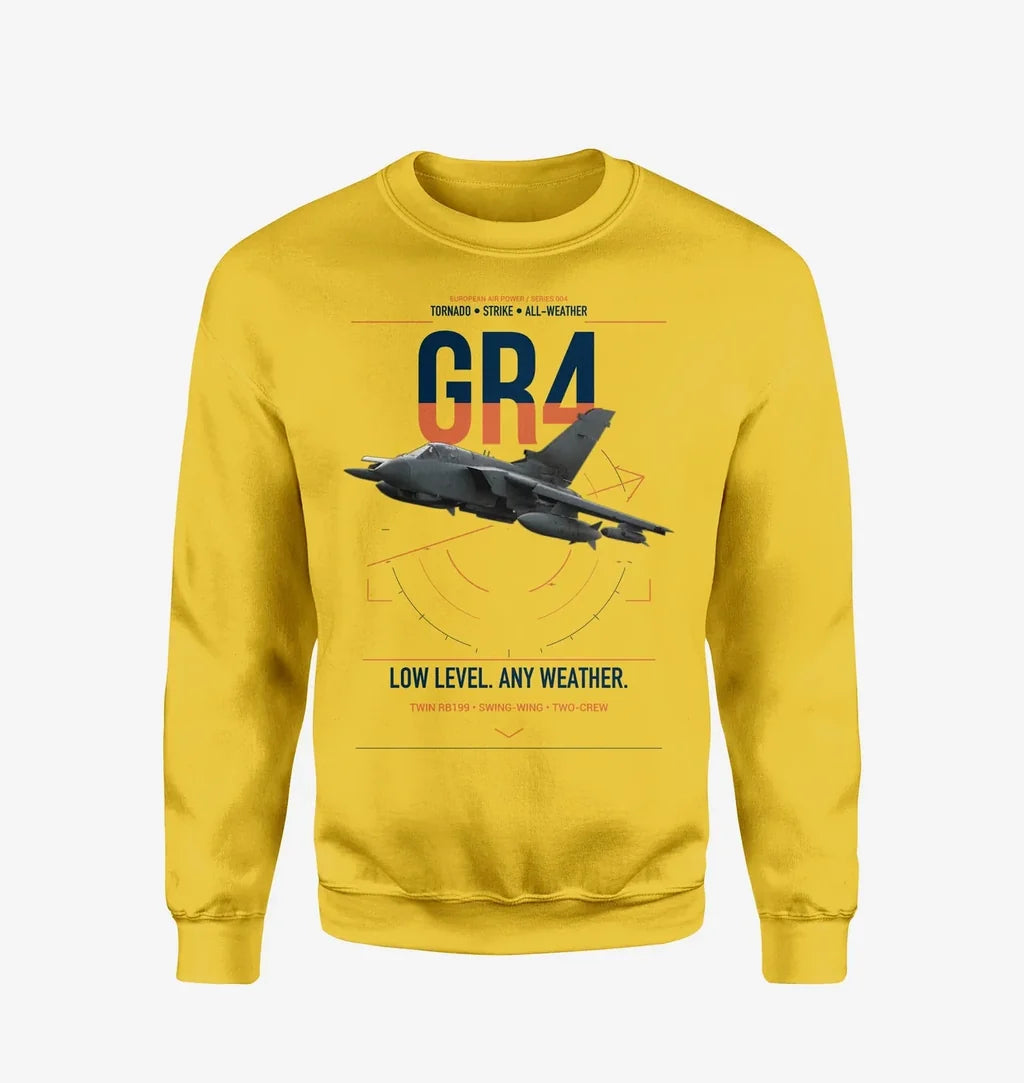 Panavia Tornado GR4 design on yellow sweatshirt