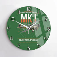 Thumbnail for Fairey Swordfish Mk I design on green no frame wall clock