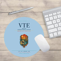 Thumbnail for Wattay International Airport Vientiane (VTE) design on light blue round mouse pad