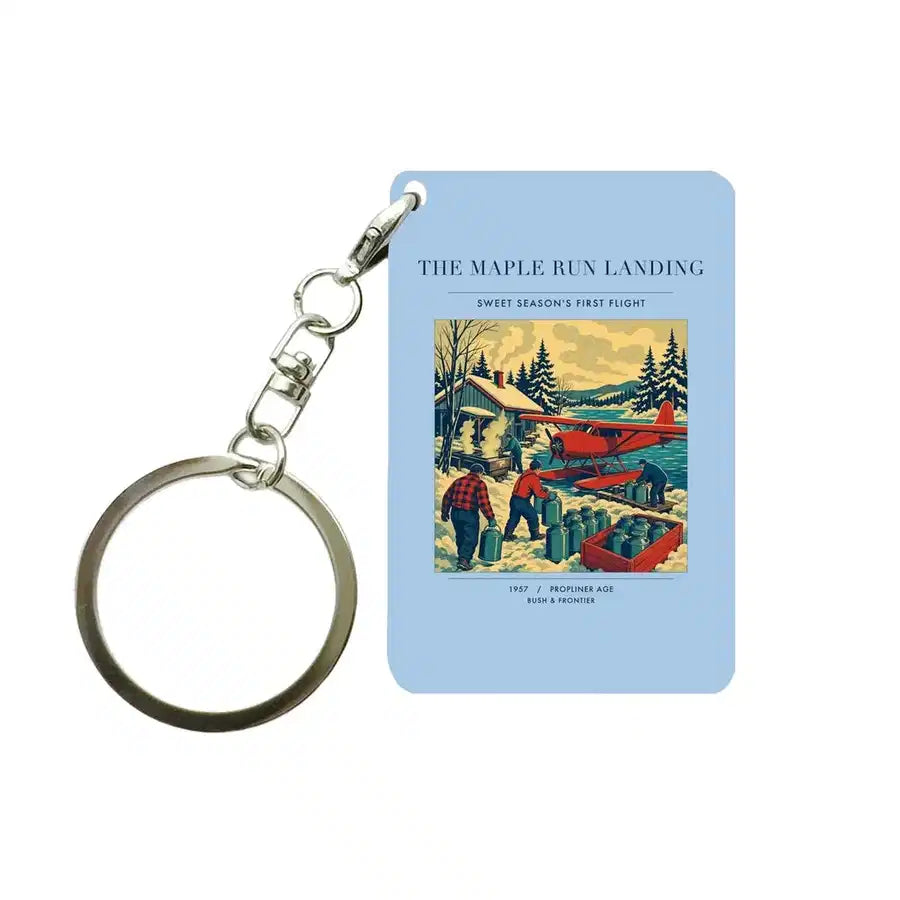 VINTAGE G4398 - The Maple Run Landing - Designed Key Chain design on lightblue