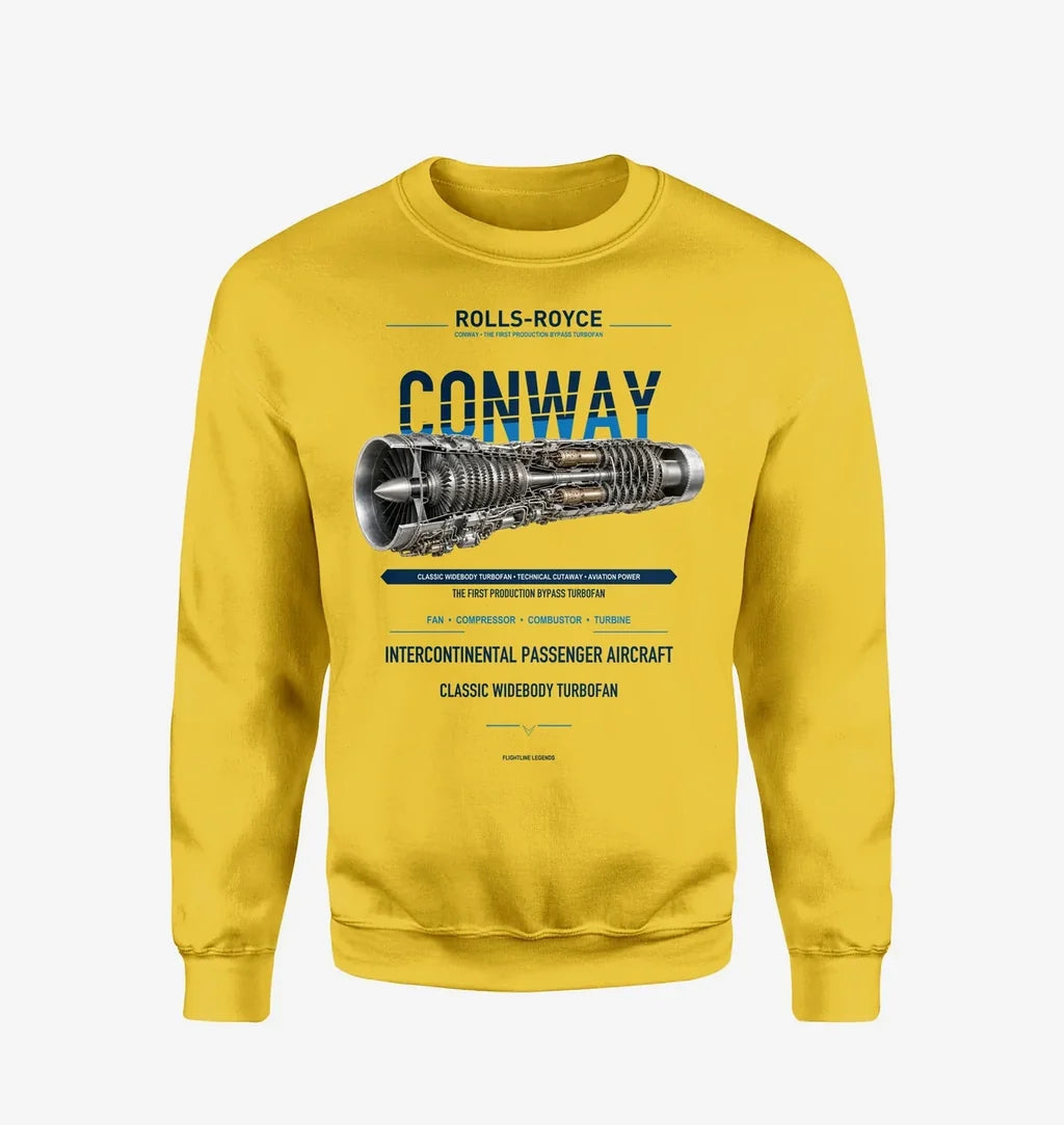 CONWAY design on yellow sweatshirt