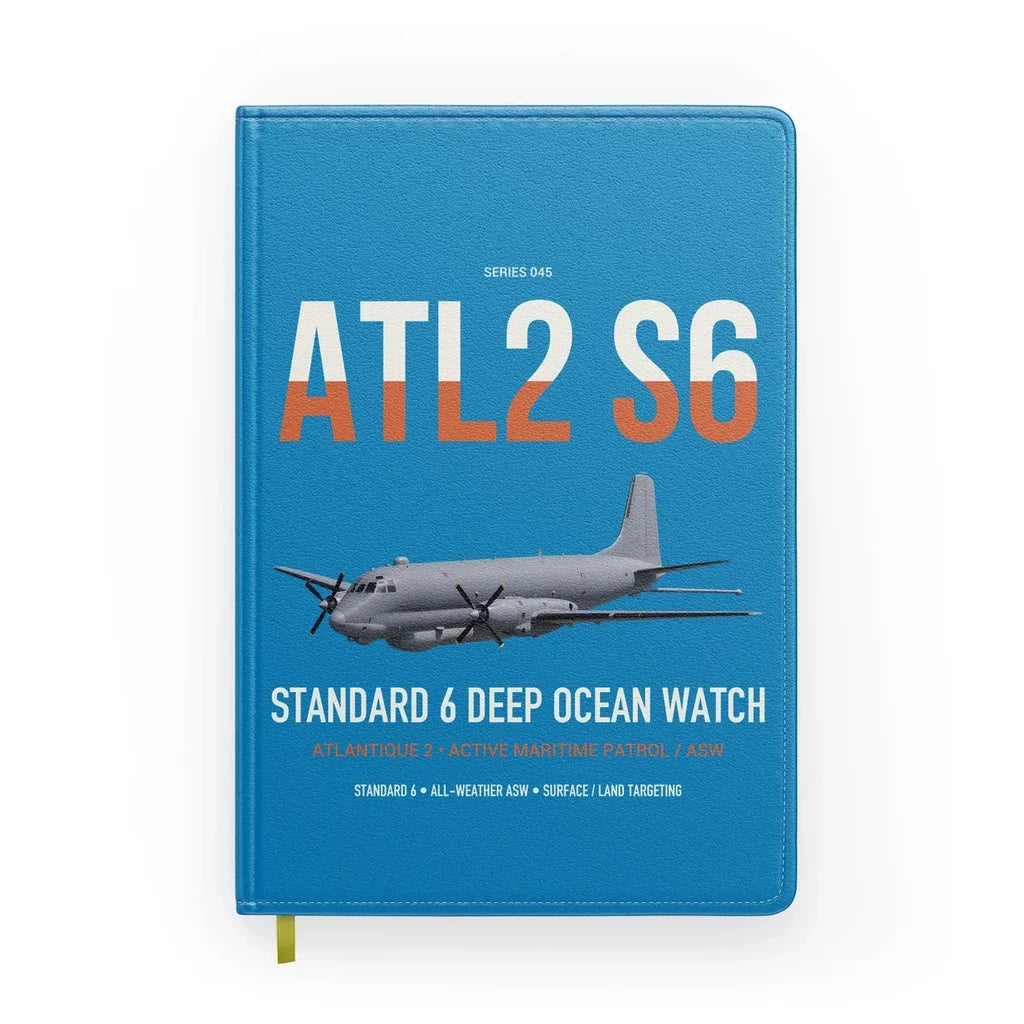 Atlantique 2 Standard 6 design on turquoise notebook