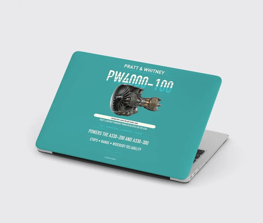 PW4000-100 design on turquoise MacBook case