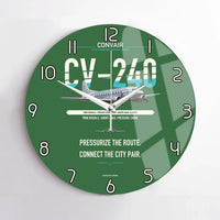 Thumbnail for Convair CV-240 design on green no frame wall clock